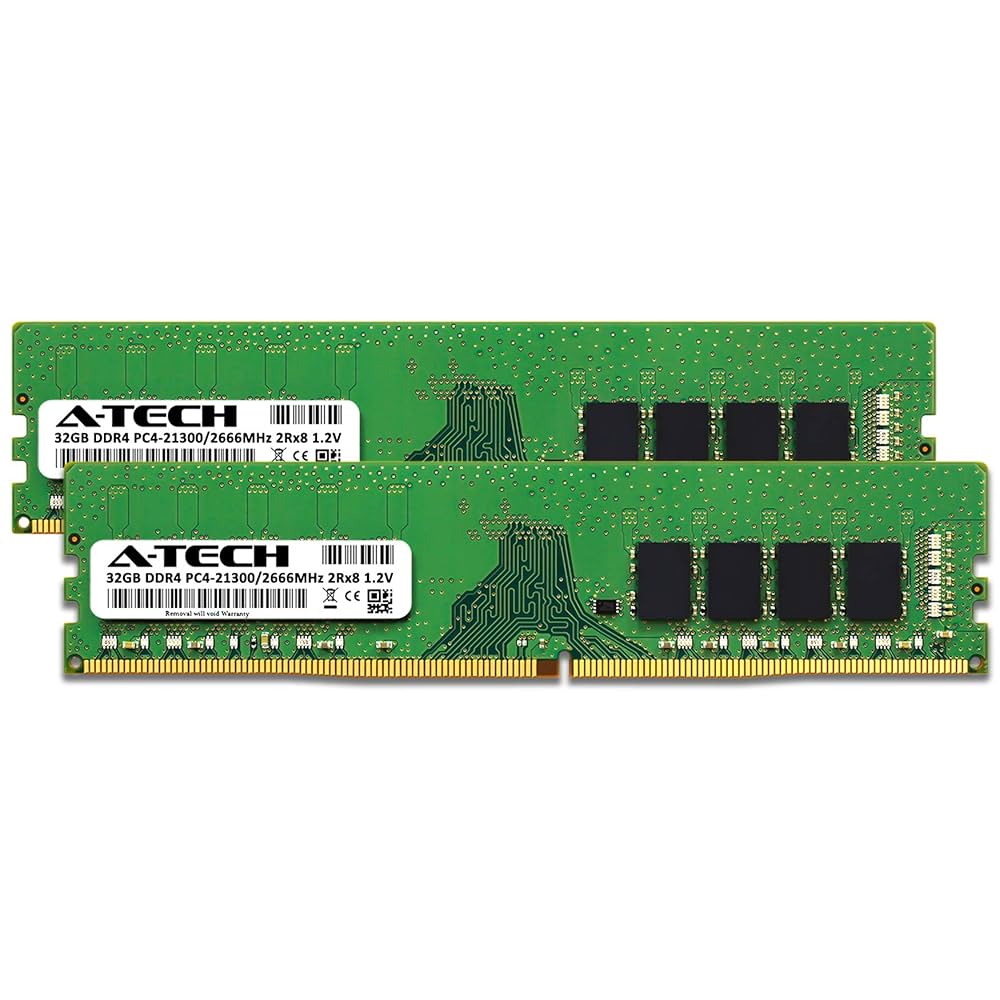 DDR4 64GB(32GB 2枚) 2666Mhz その2 A-Tech 64GB (2x32GB) DDR4 2666 MHz UDIMM PC4-21300 (PC4